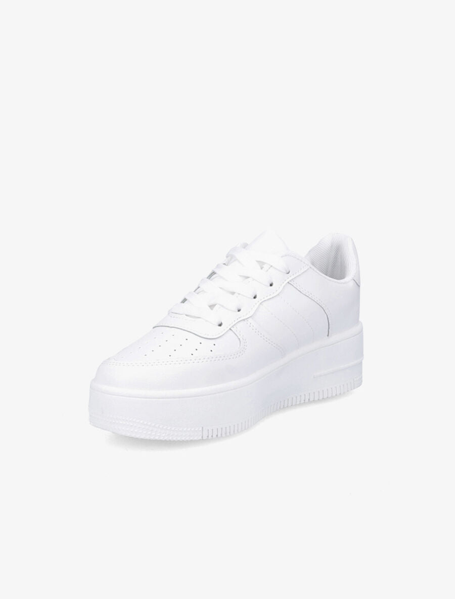 Baskets uni en simili - Blanc - 3