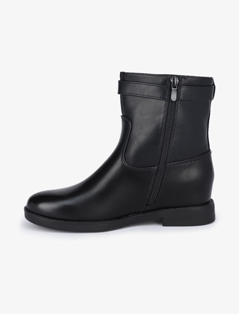 Bottines montantes à sangles à fermoir - Noir - 3