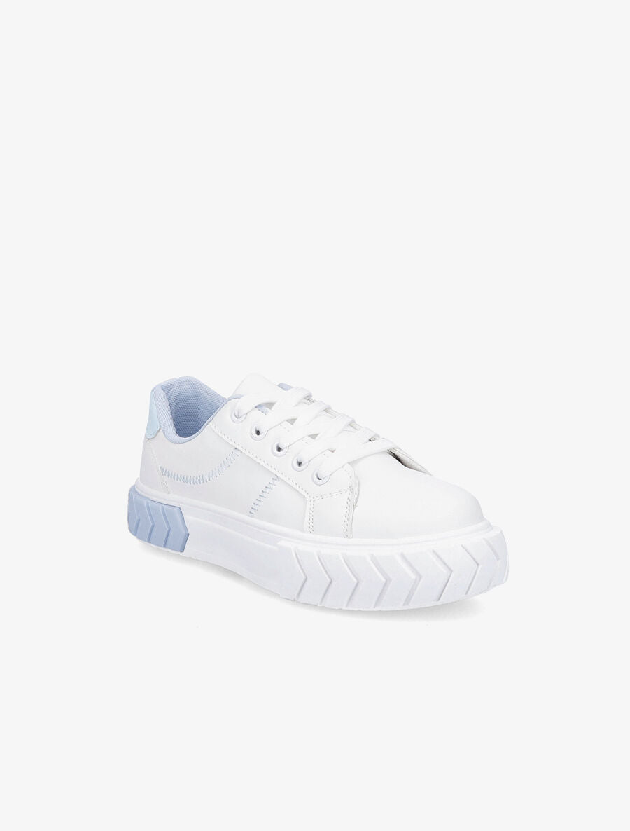 Sneakers à plateforme graphique - Bleu - 2