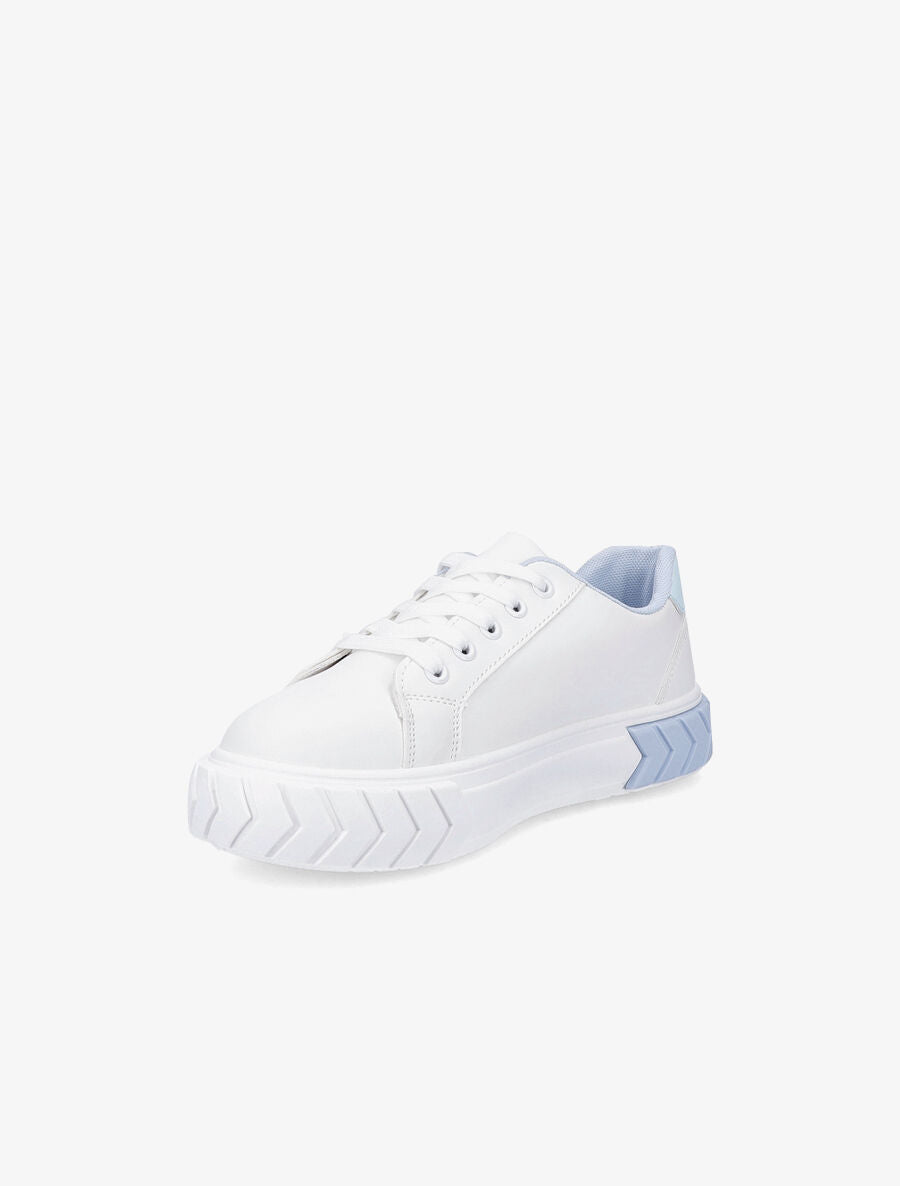 Sneakers à plateforme graphique - Bleu - 3