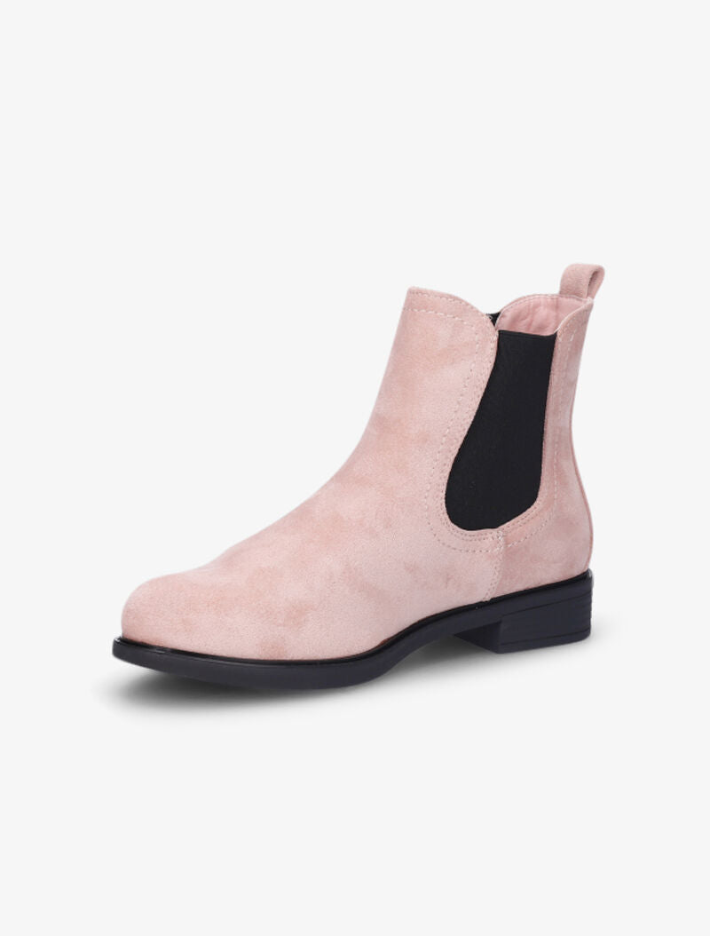 Bottines en suédine à chevilles élastiquées - Rose - 4
