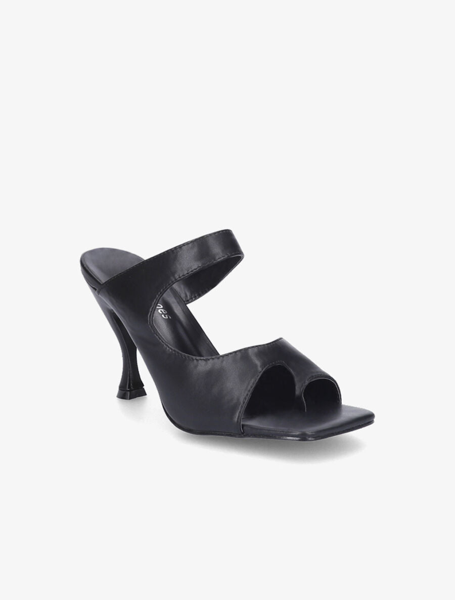 Mules asymétriques à entredoigt - Noir - 2