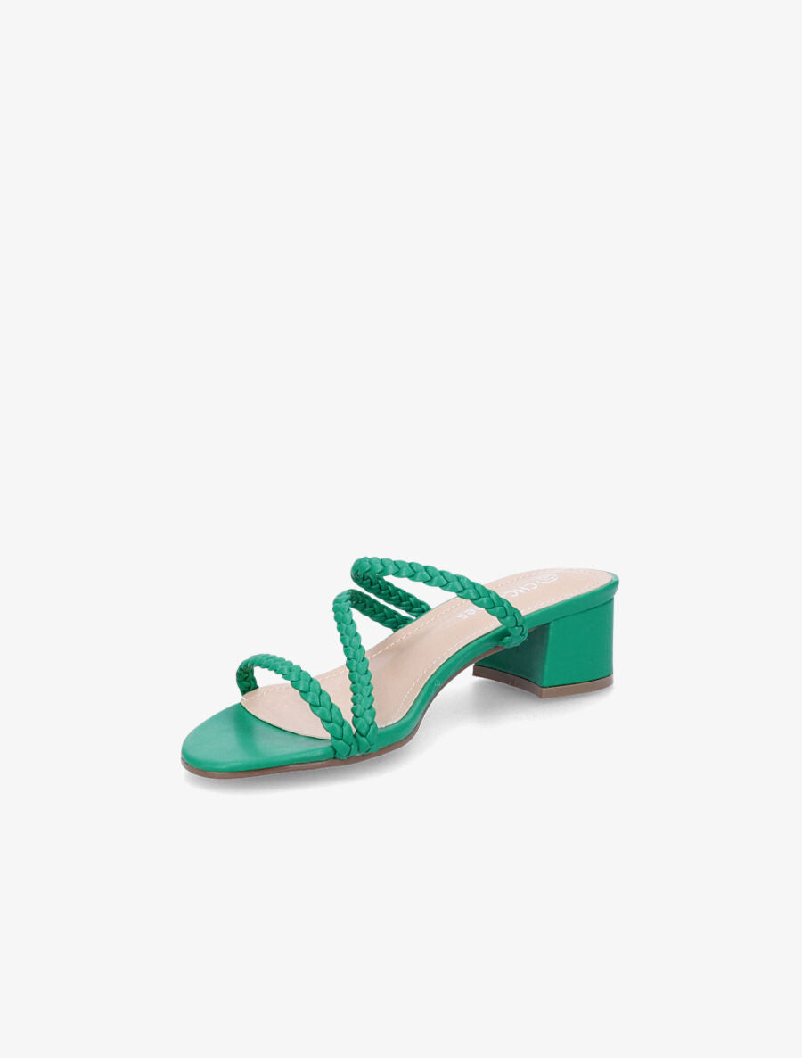 Mules à brides tressées - Vert - 3