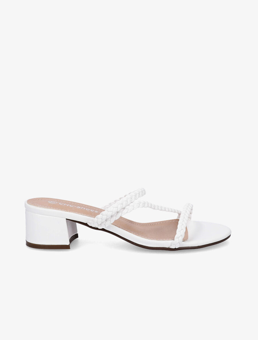 Mules à brides tressées - Blanc - 2
