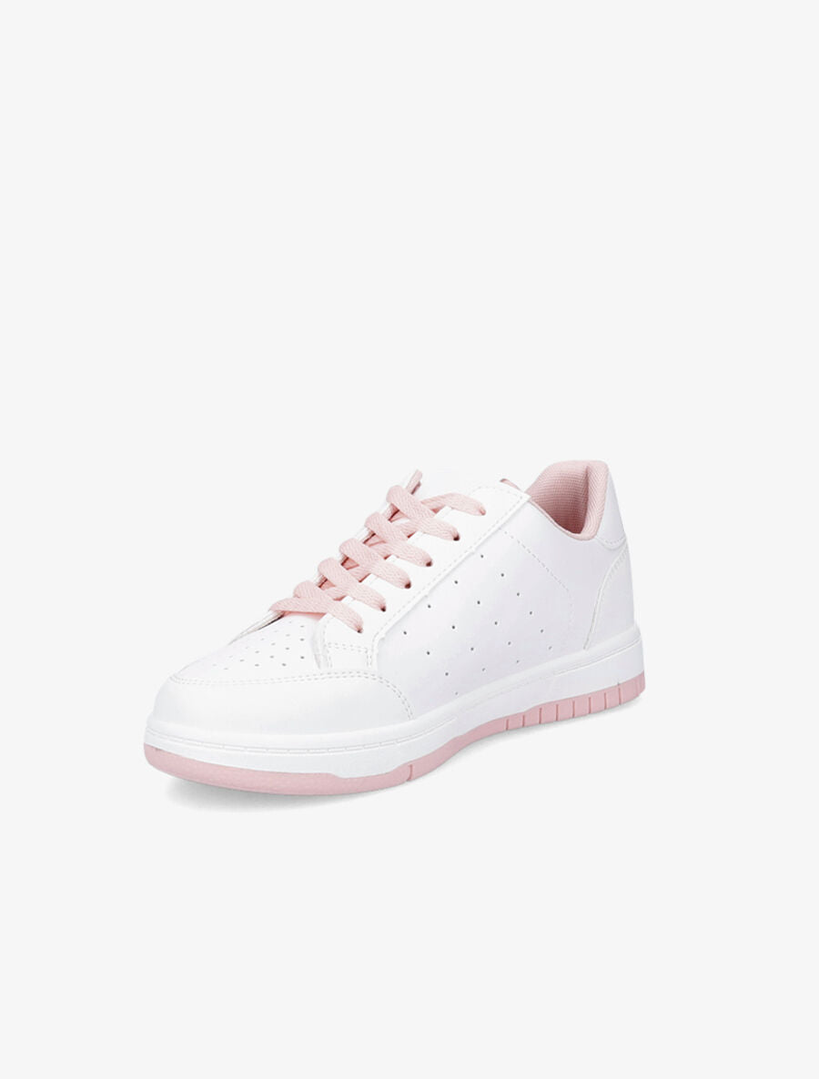 Baskets bicolore en simili - Rose - 3