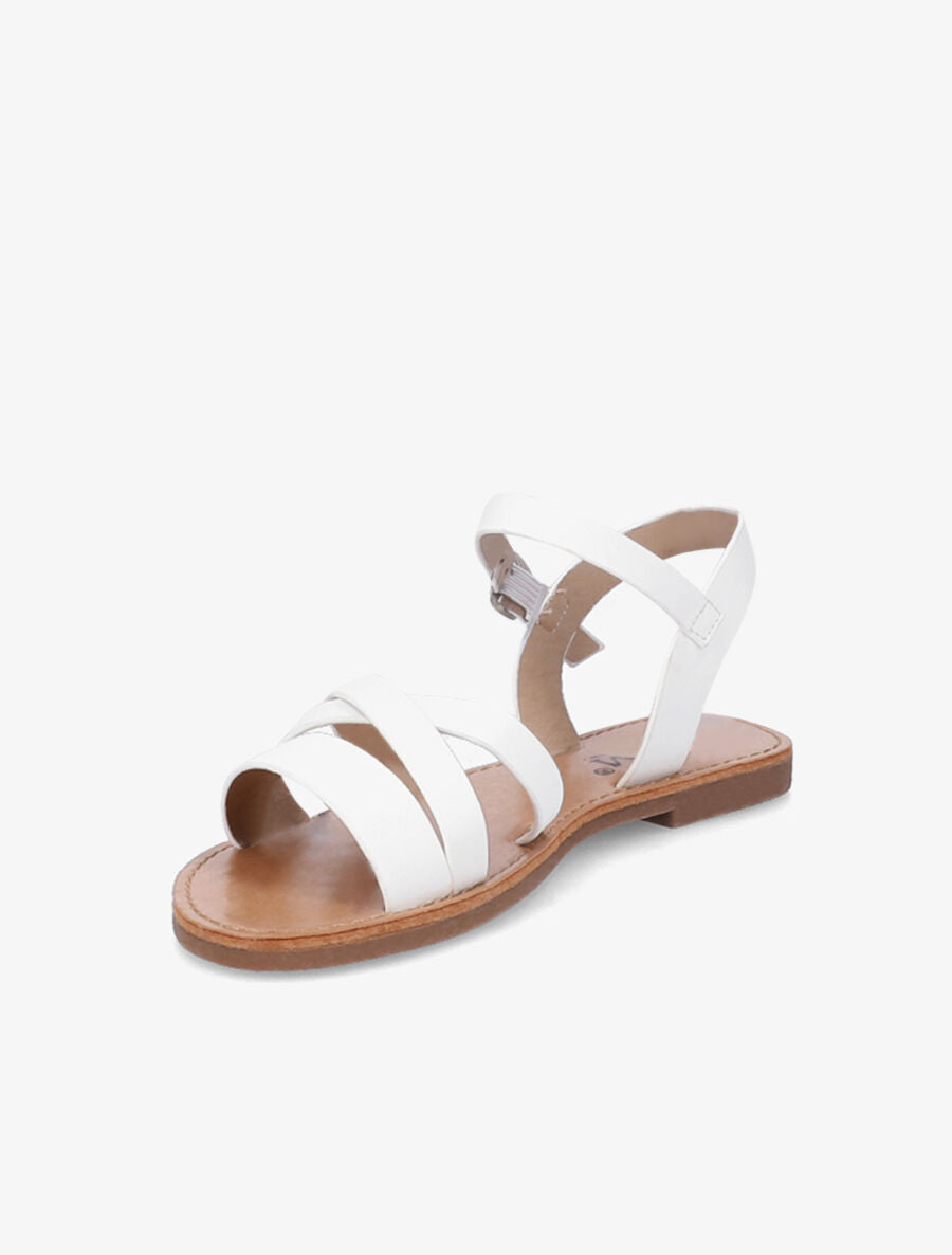 Nu-pieds entrelacés en simili - Blanc - 4