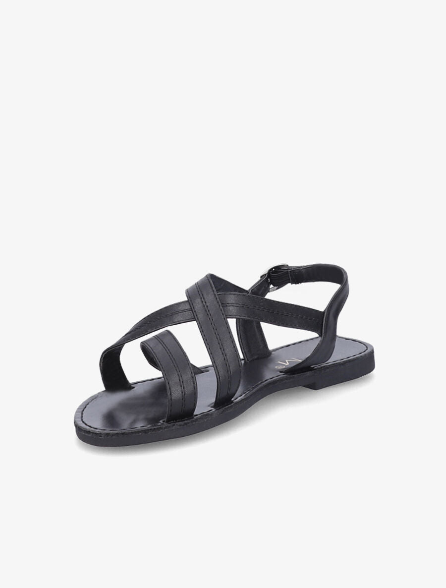 Nu-pieds croisés en simili - Noir - 4