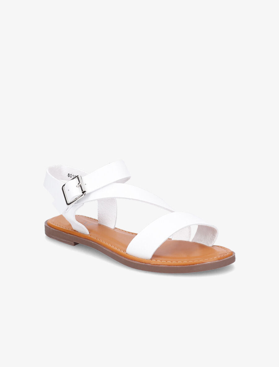 Nu-pieds à bride en biais - Blanc - 3