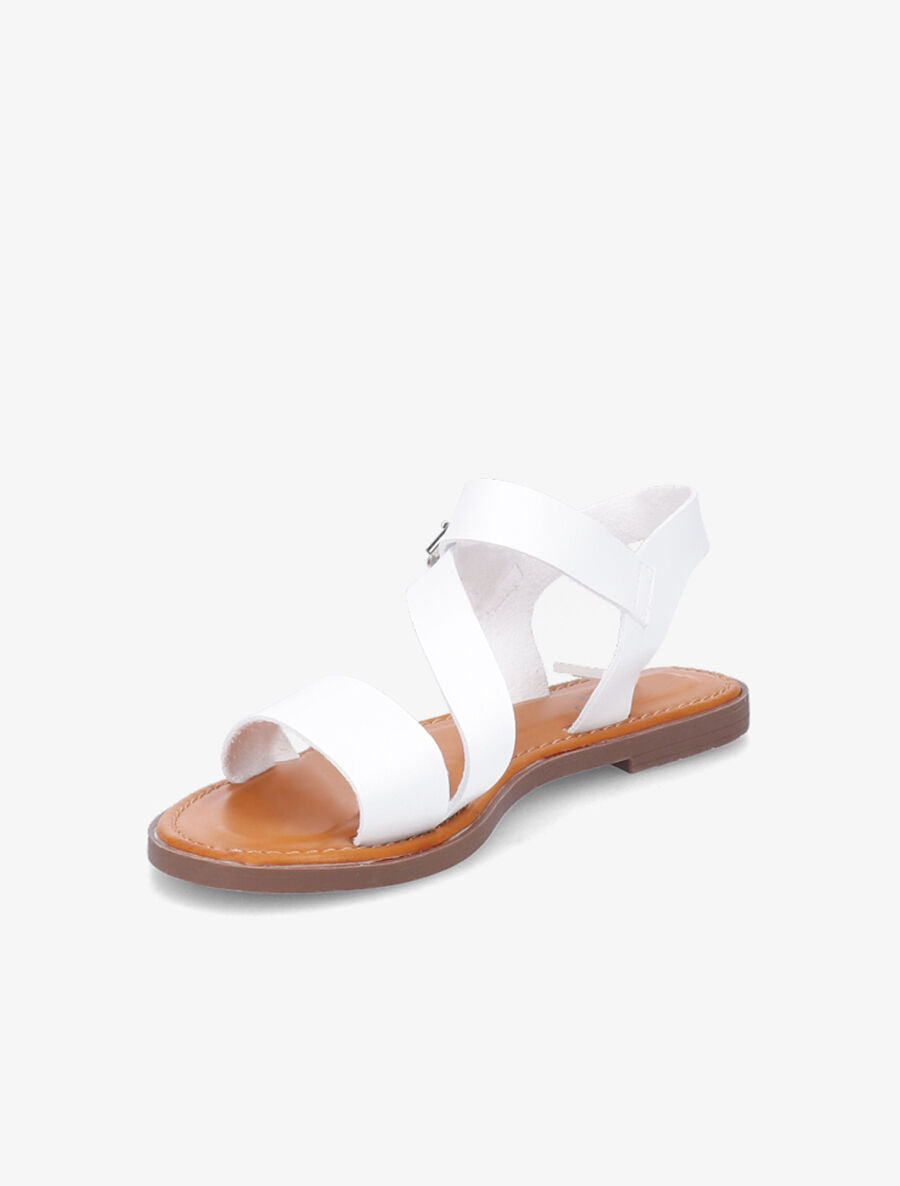 Nu-pieds à bride en biais - Blanc - 4