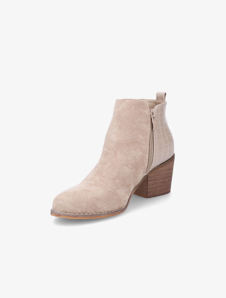 Bottines bi-matière - Beige - 3
