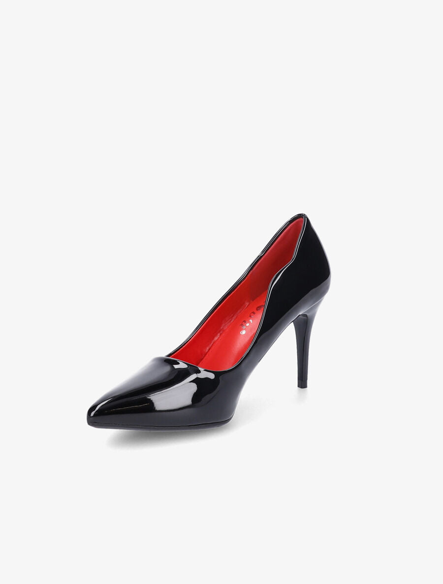 Escarpins vernis à bords ondulés - Noir - 3
