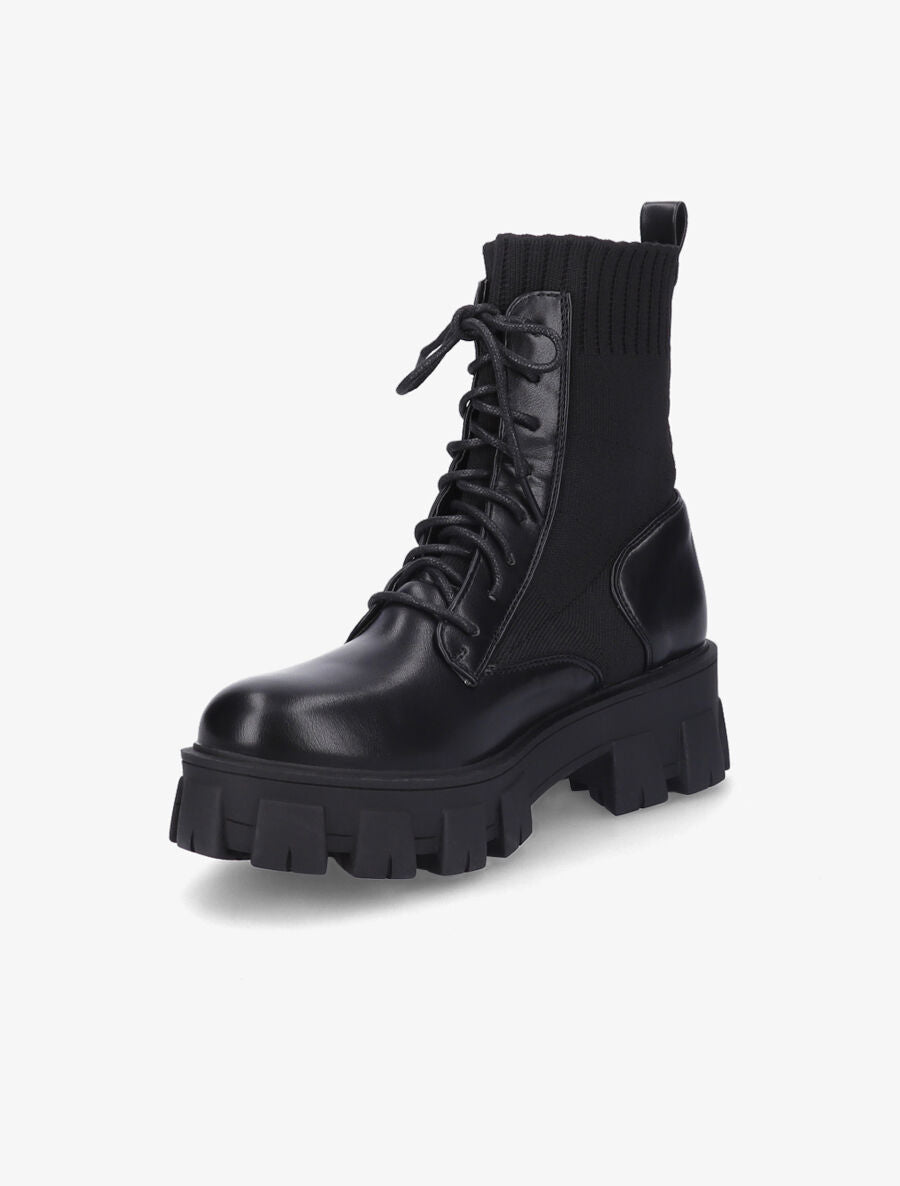 Boots style biker bimatière - Noir - 3