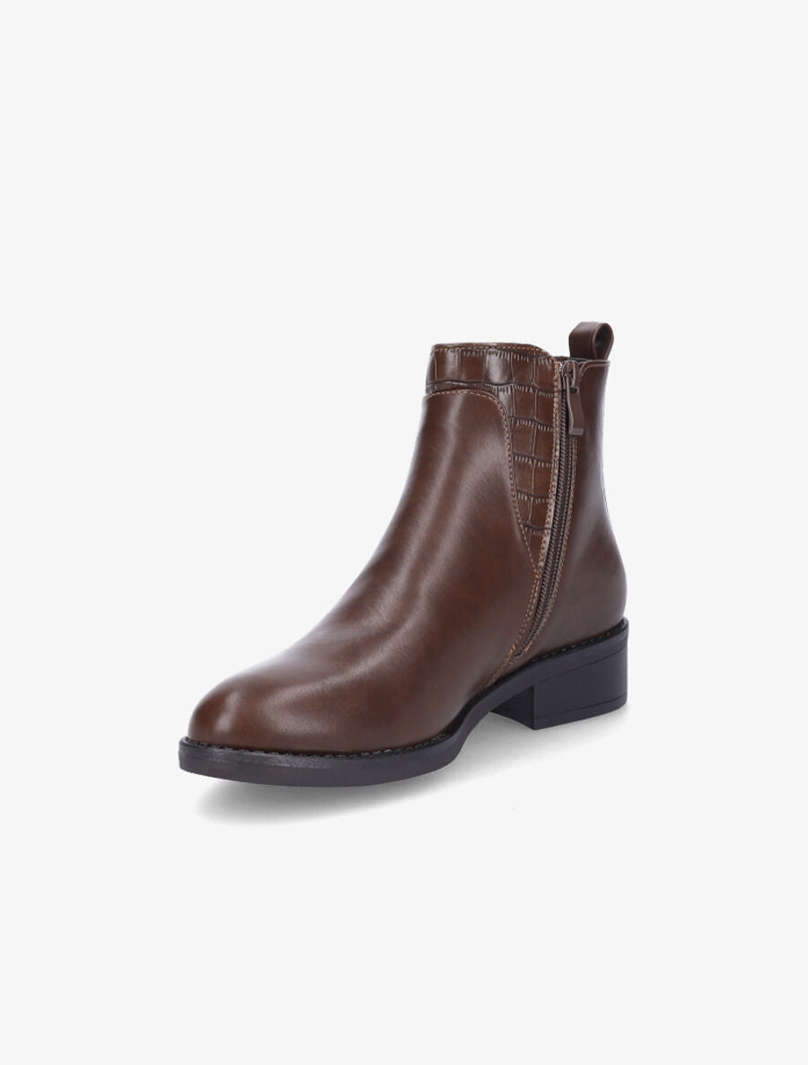 Bottines à cheville élastiquée et boucle - Marron - 3