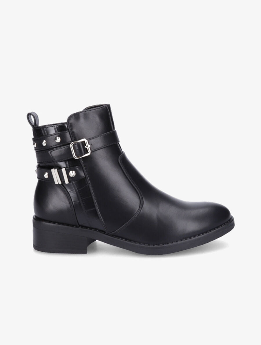 Bottines bi-matière cloutées - Noir - 5