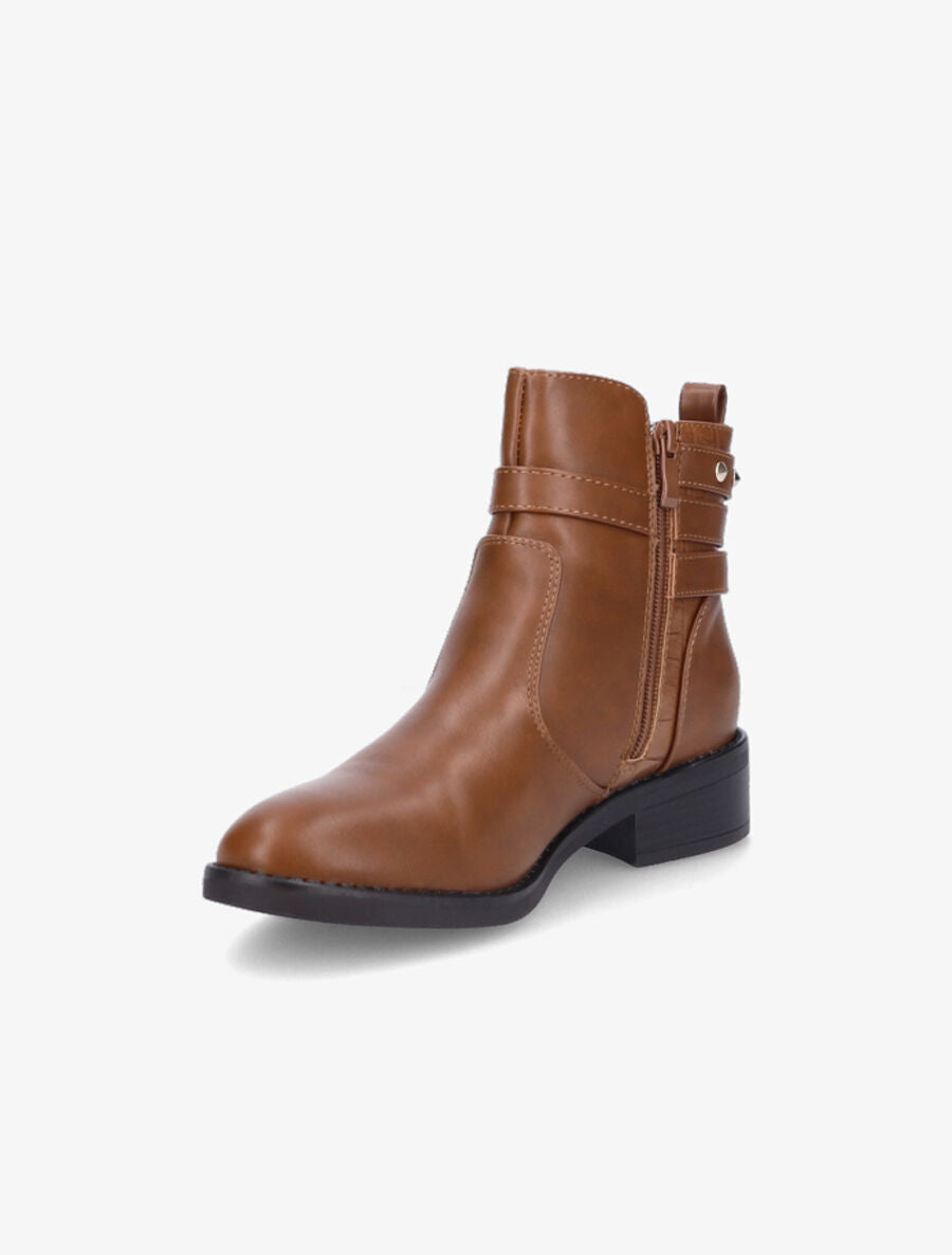 Bottines bi-matière cloutées - Camel - 3