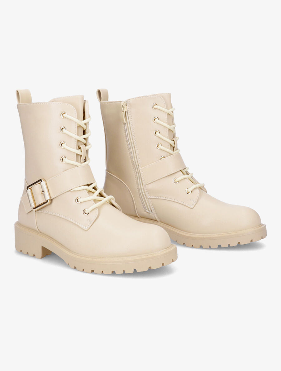 Rangers à boucle stylisée - Beige - 4