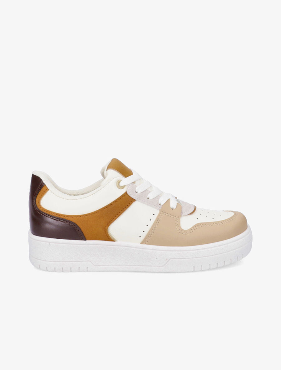 Sneakers en simili - Camel - 5