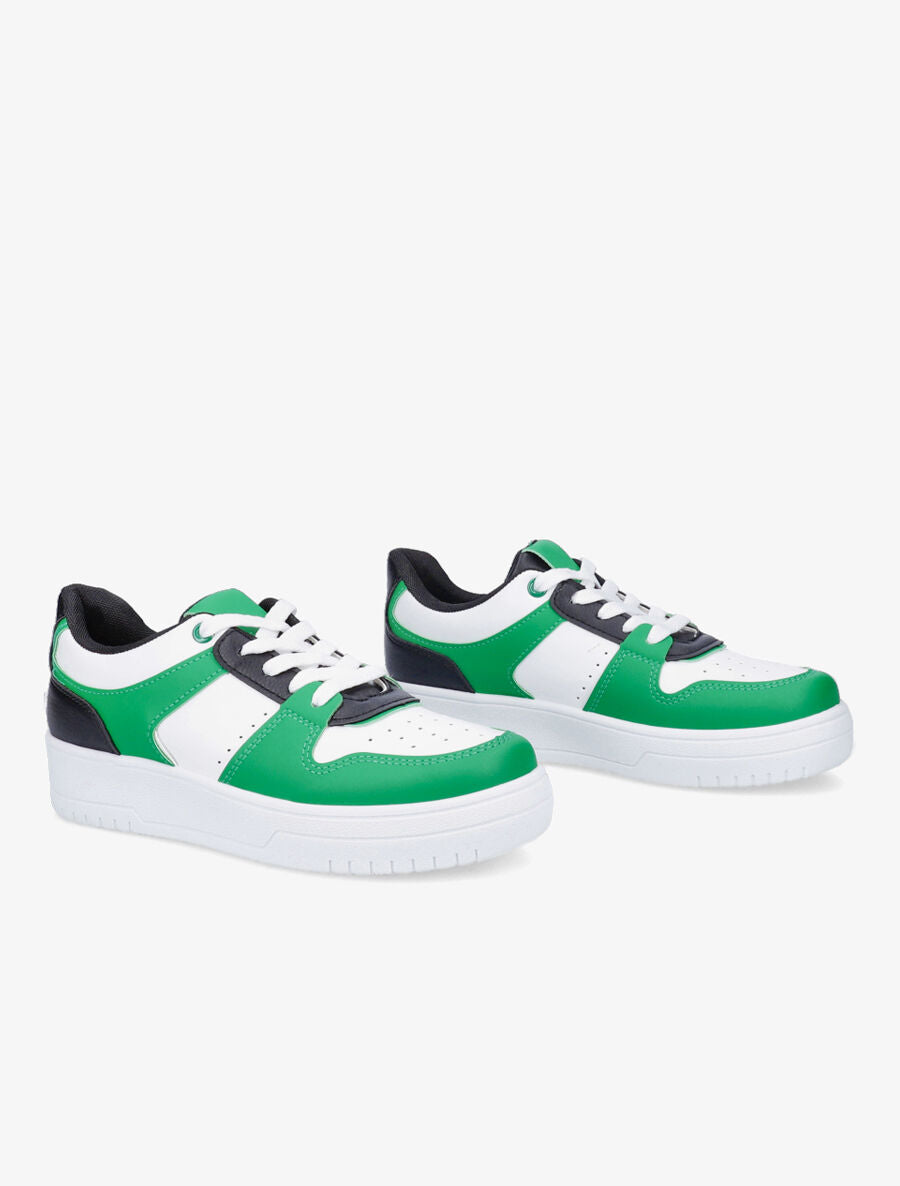 Sneakers en simili - Vert - 4