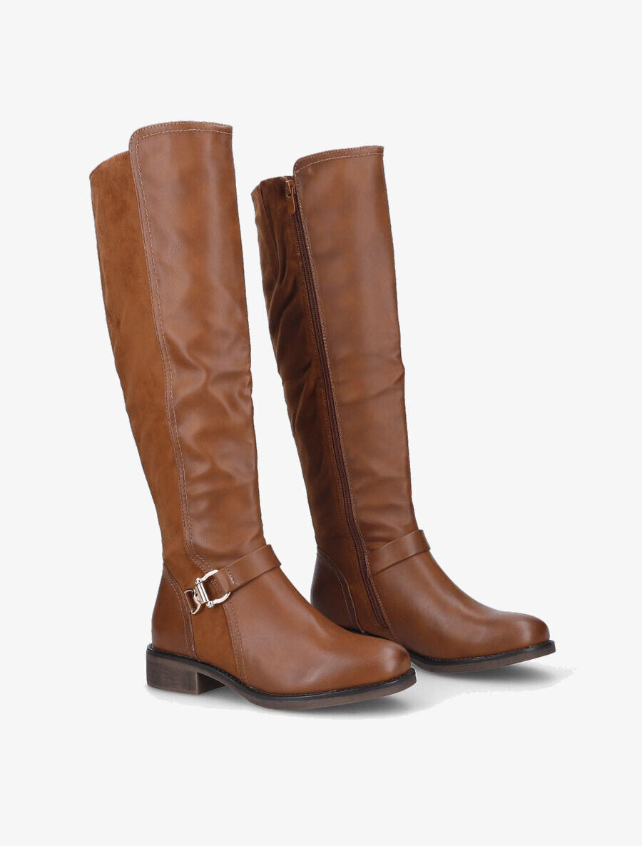 Bottes cavalières bi-matière - Camel - 4