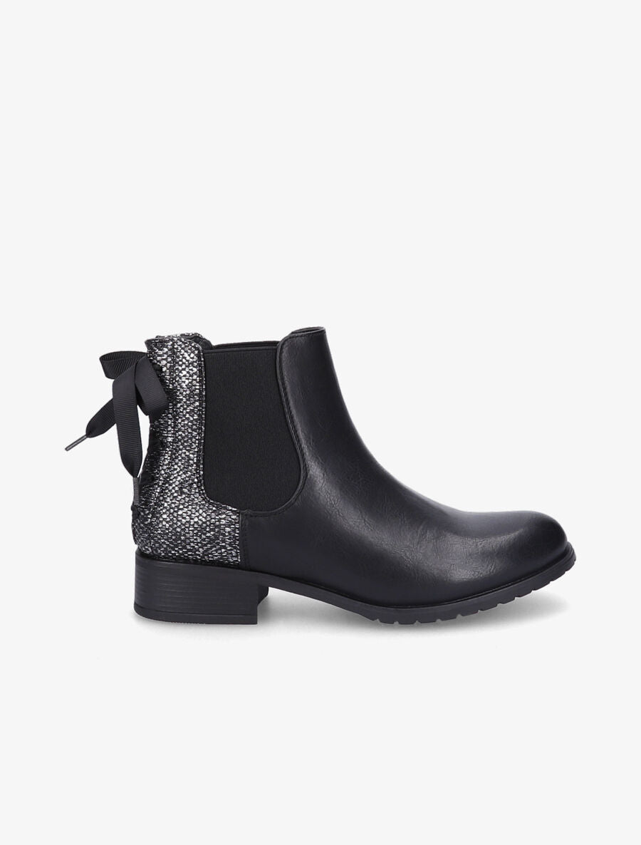 Bottines à contrefort python corseté - Noir - 1