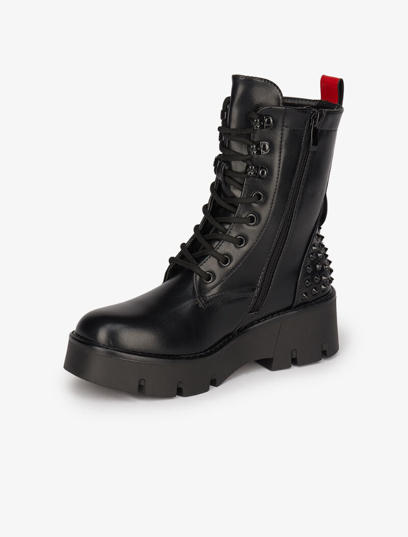 Boots cloutées à talons compensés - Noir - 6