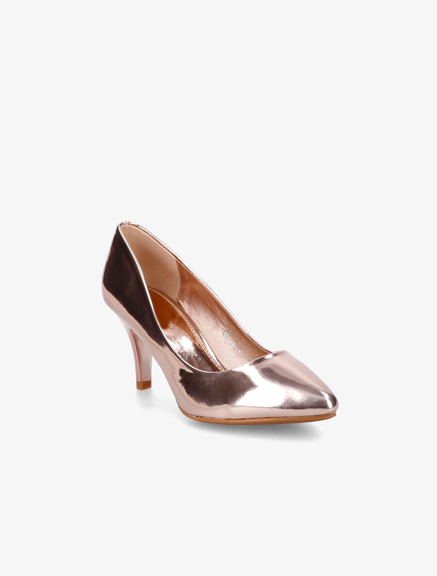 Escarpins métallisés à bouts pointus - Rose gold - 2