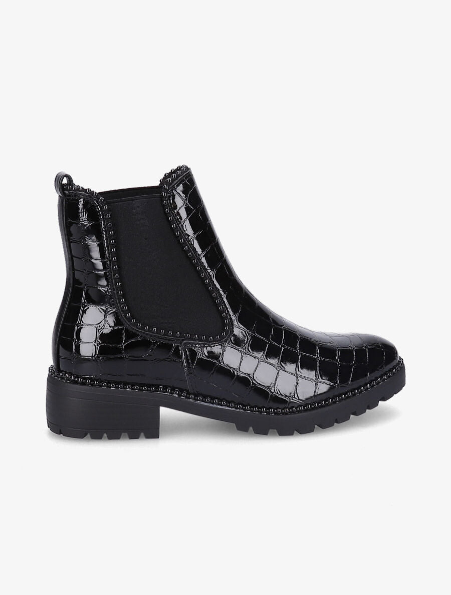 Chelsea boots croco à billes - Noir - 1