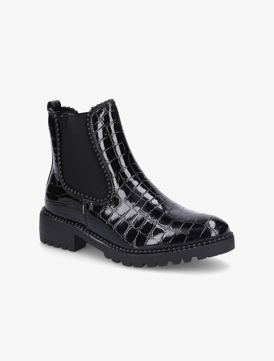 Chelsea boots croco à billes - Noir - 2