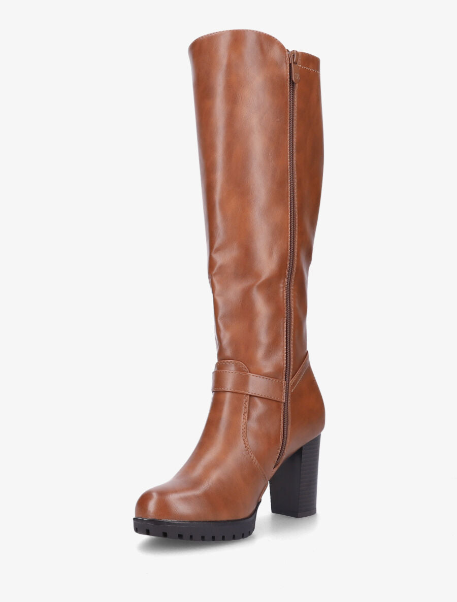 Bottes à talon et zip - Camel - 3