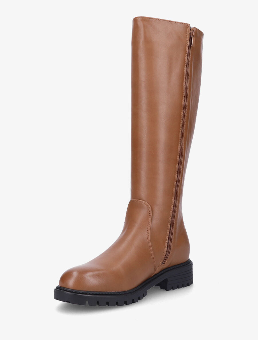 Bottes élastiquées à semelle crantée - Camel - 3