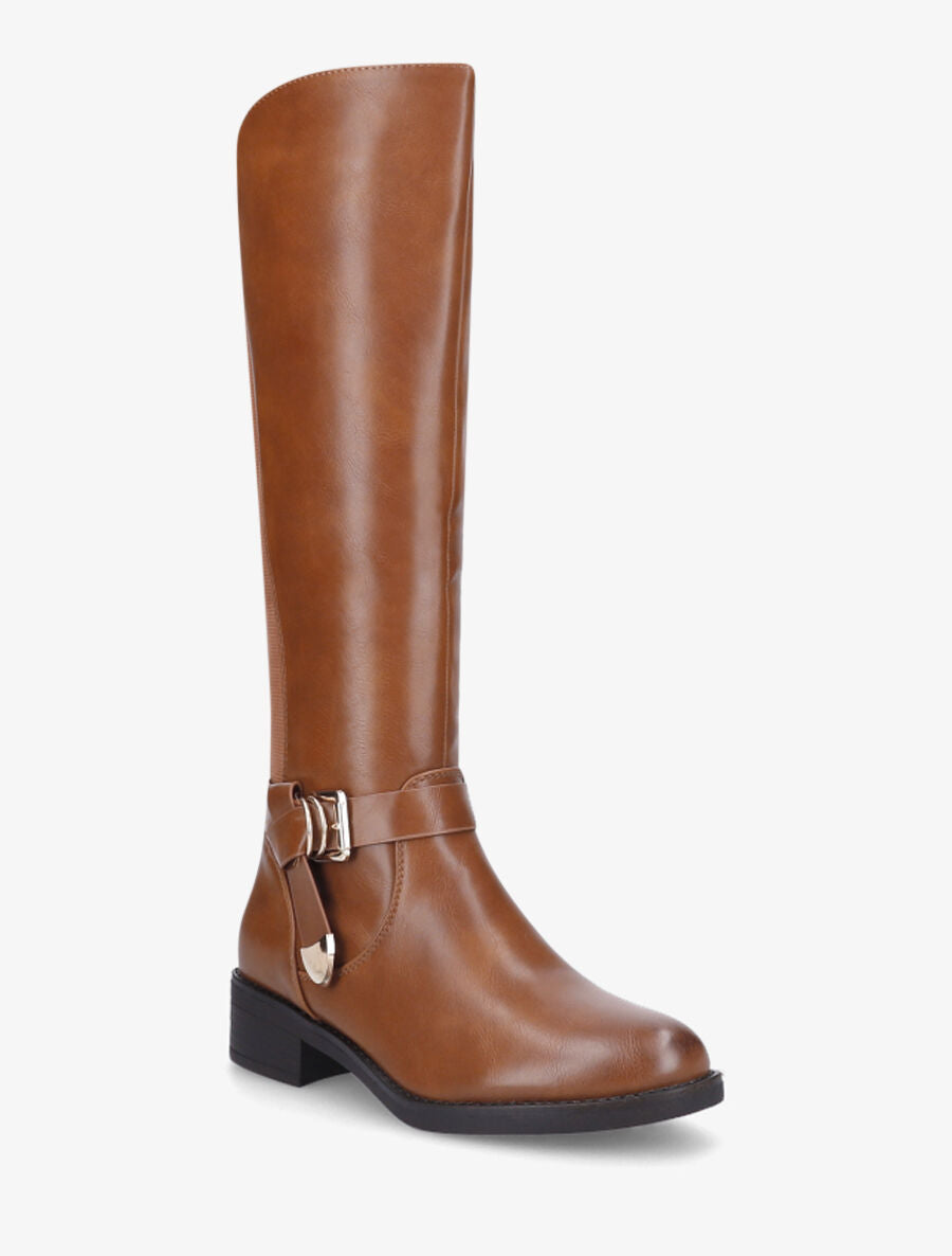 Bottes élastiquées à sangle nouée - Camel - 2