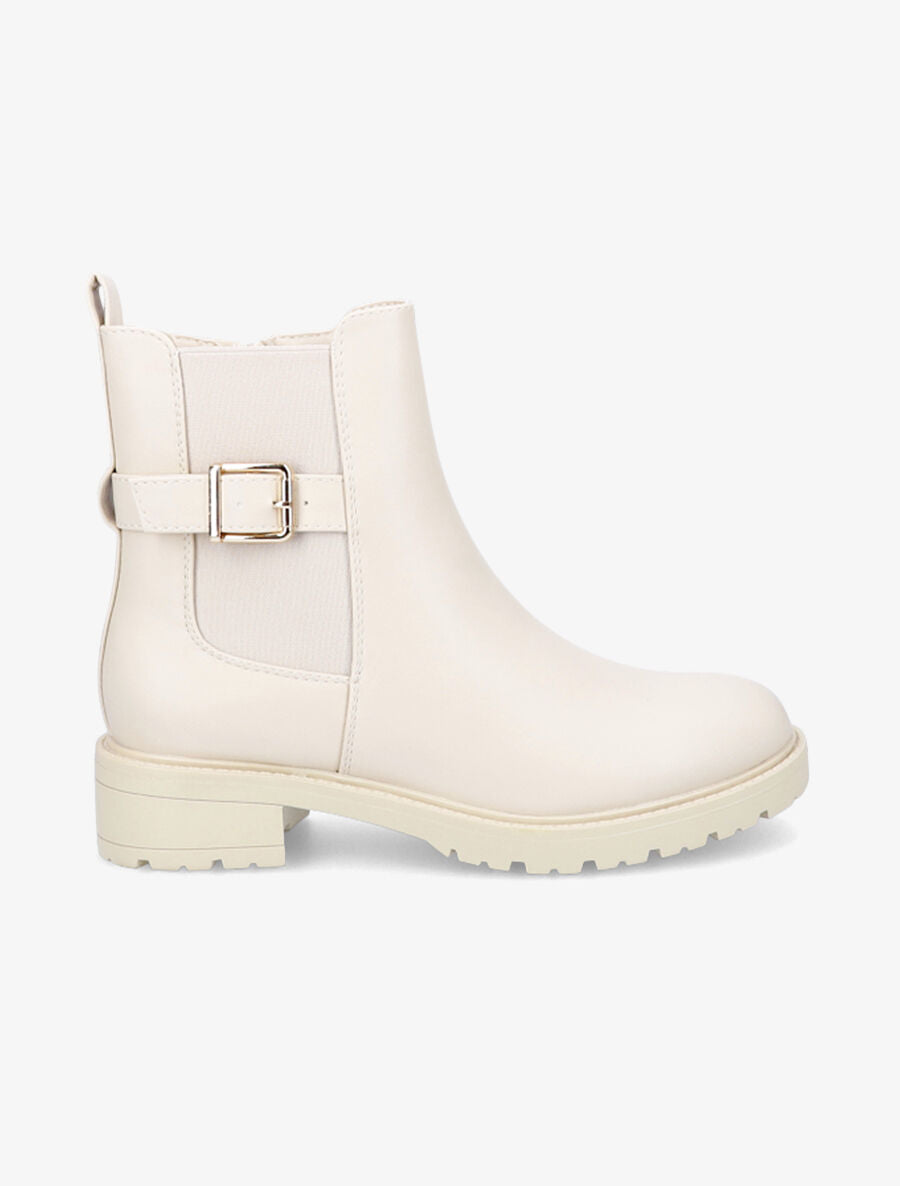 Bottines classiques élastiquées à boucle - Beige - 5