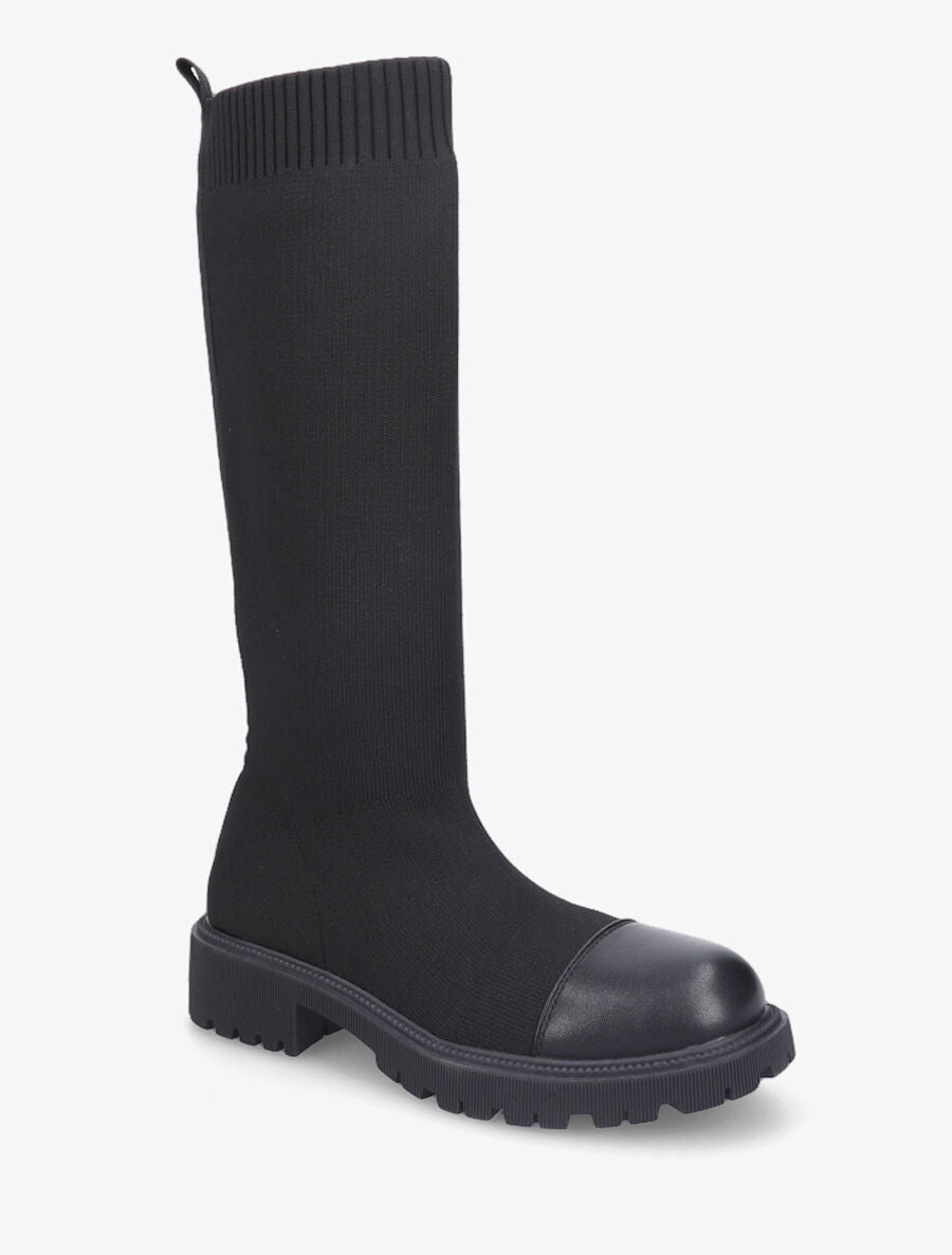 Bottes style chaussettes en maille - Noir - 2