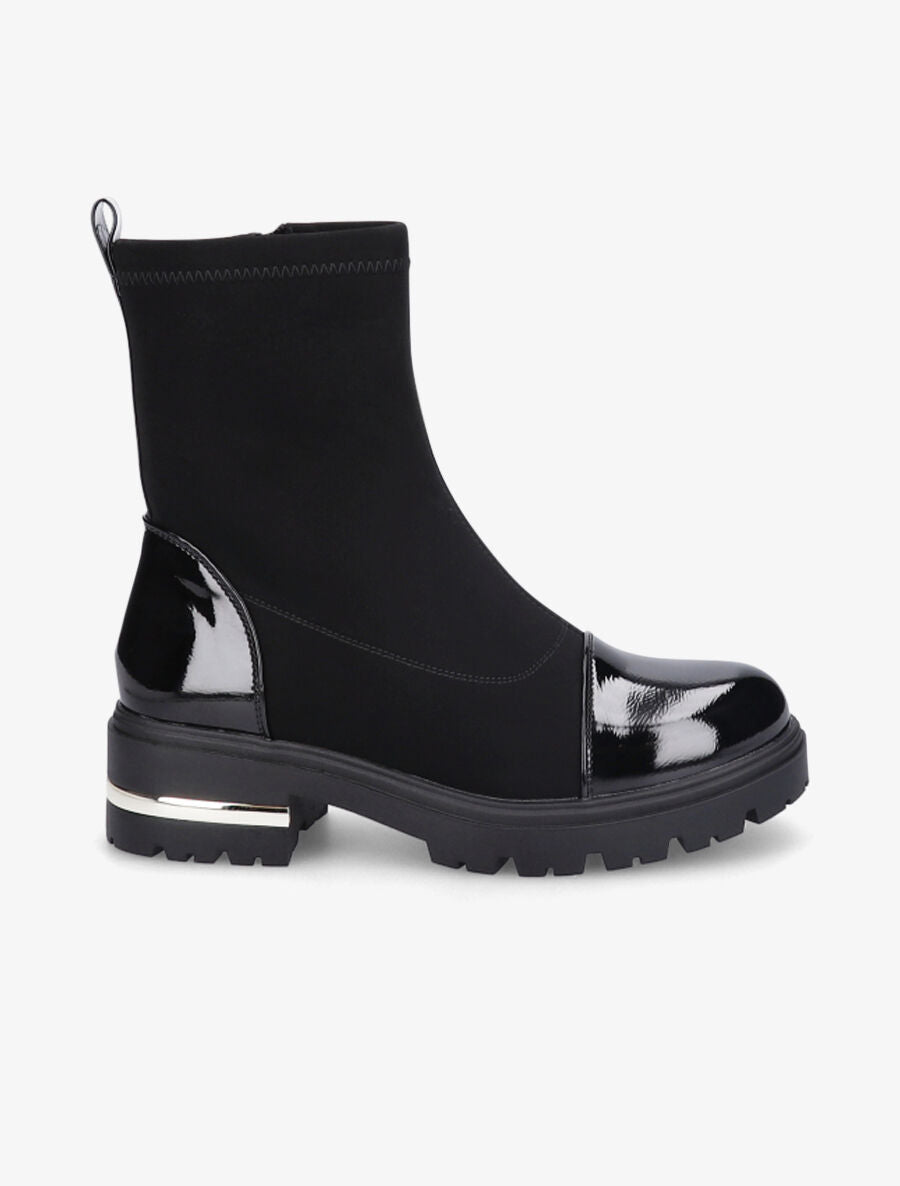 Bottines à bout vernis - Noir - 1
