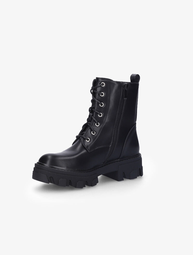 Bottines montantes à gros crans stylisés - Noir - 4