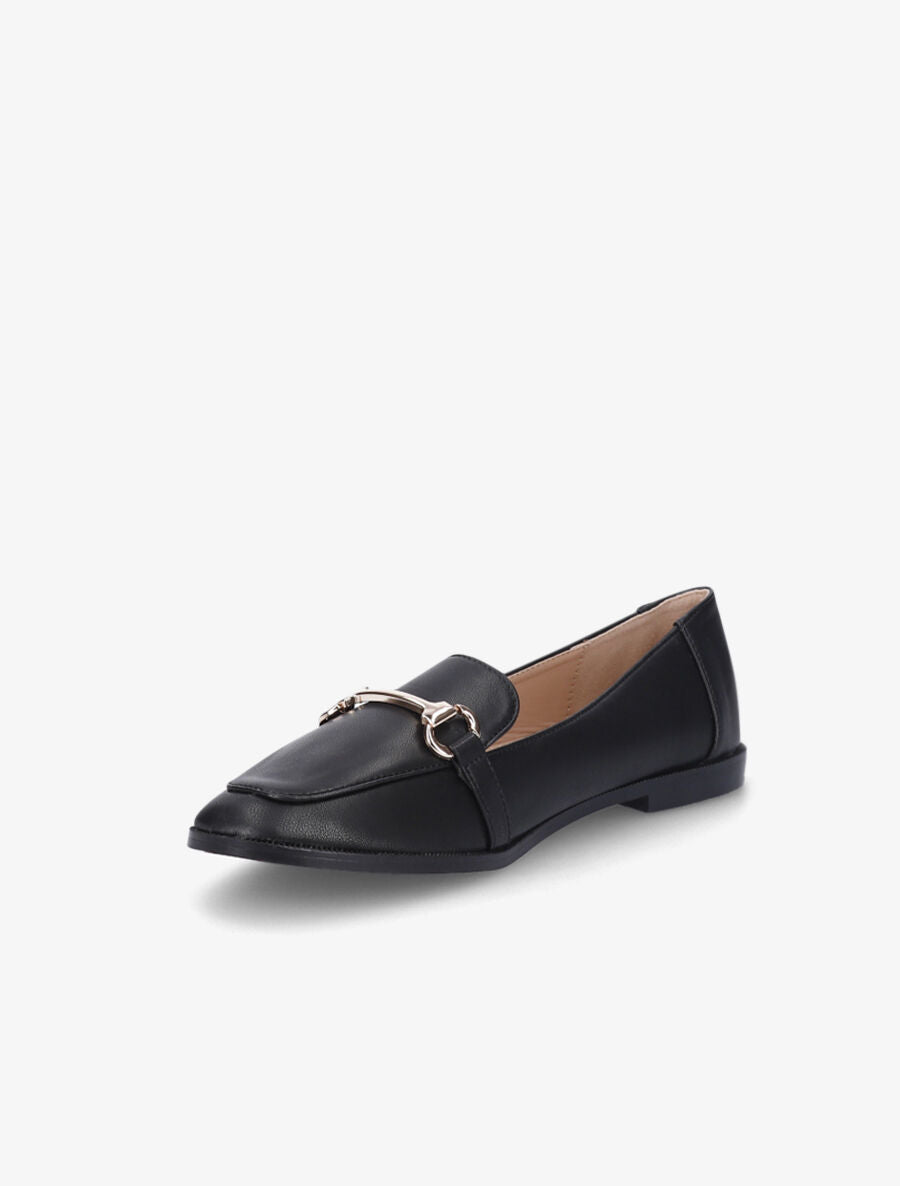 Mocassins à boucle en simili - Noir - 3