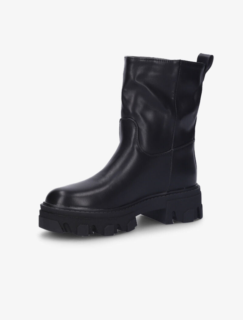 Bottines unies en simili - Noir - 4
