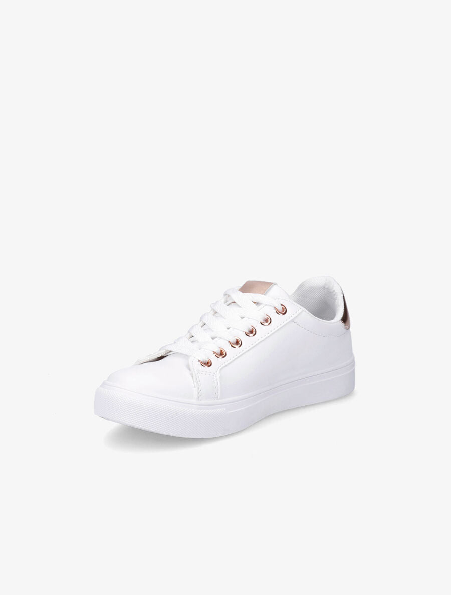 Sneakers en simili à contrefort contrastant - Rose gold - 3