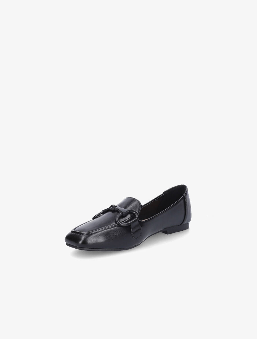Mocassins à boucle en simili - Noir - 3