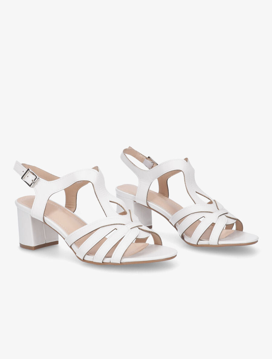 Sandales en simili à brides fantaisies - Blanc - 4