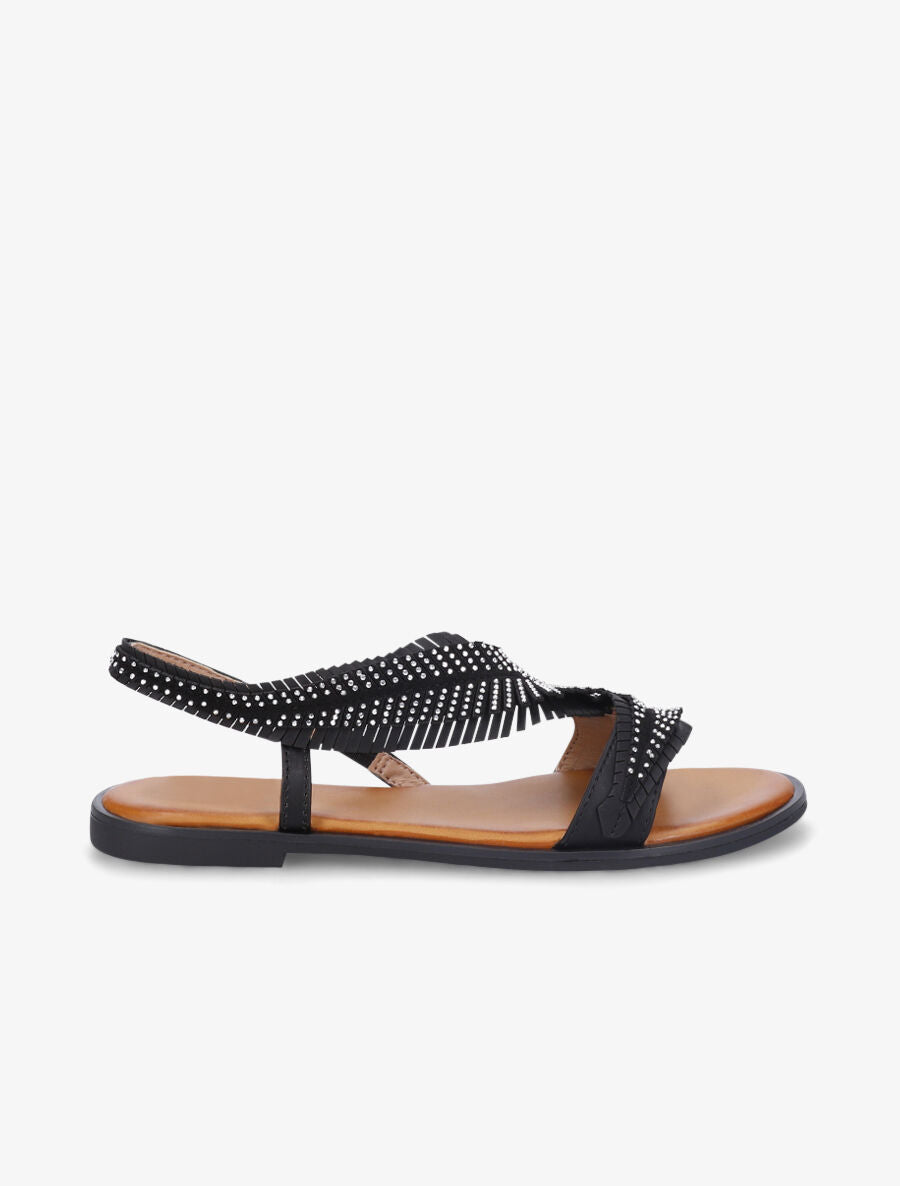 Nu-pieds fantaisies à strass - Noir - 2