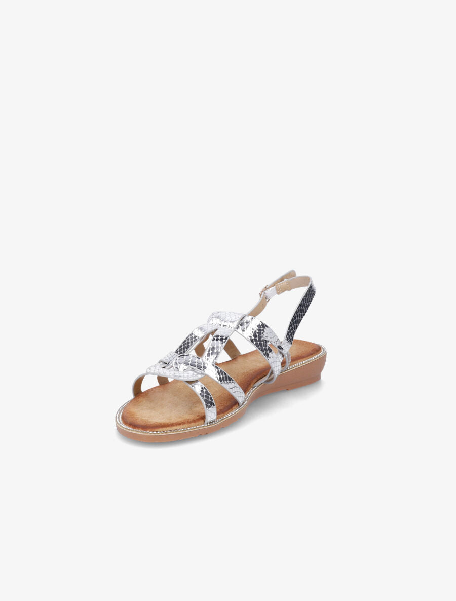 Nu-pieds à semelle ornée de strass - Argent - 3