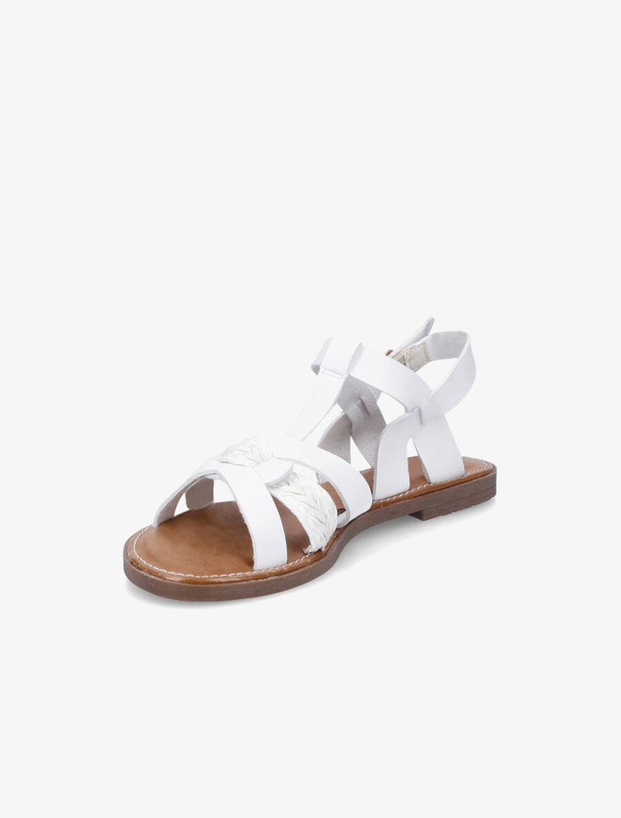 Nu-pieds en simili à tresse - Blanc - 4