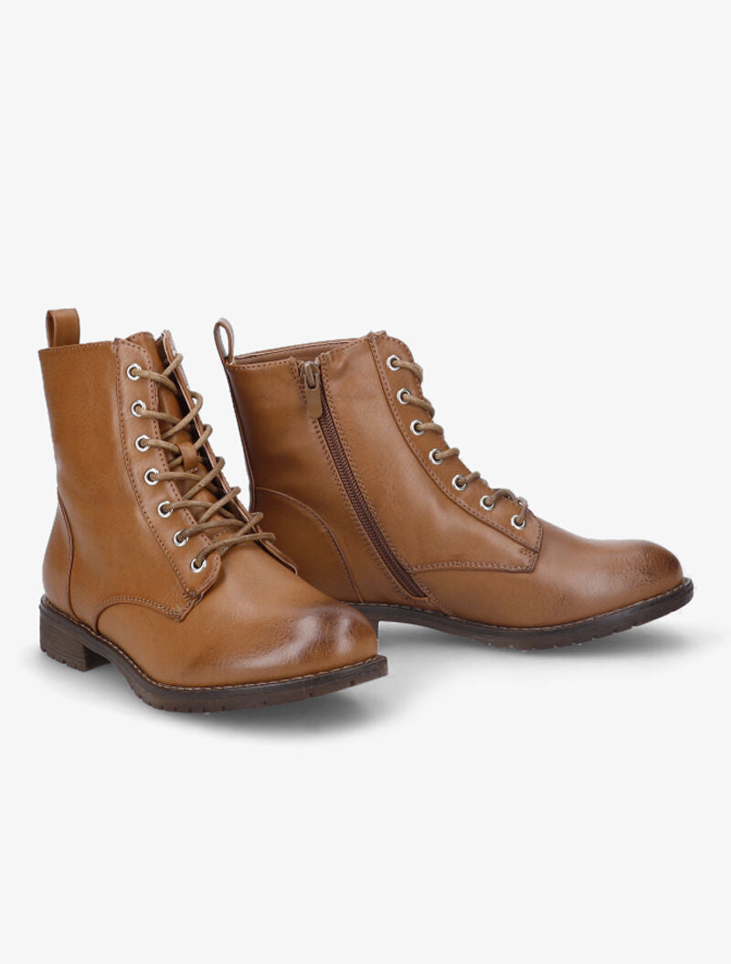 Bottines rangers à lacets - Camel - 1