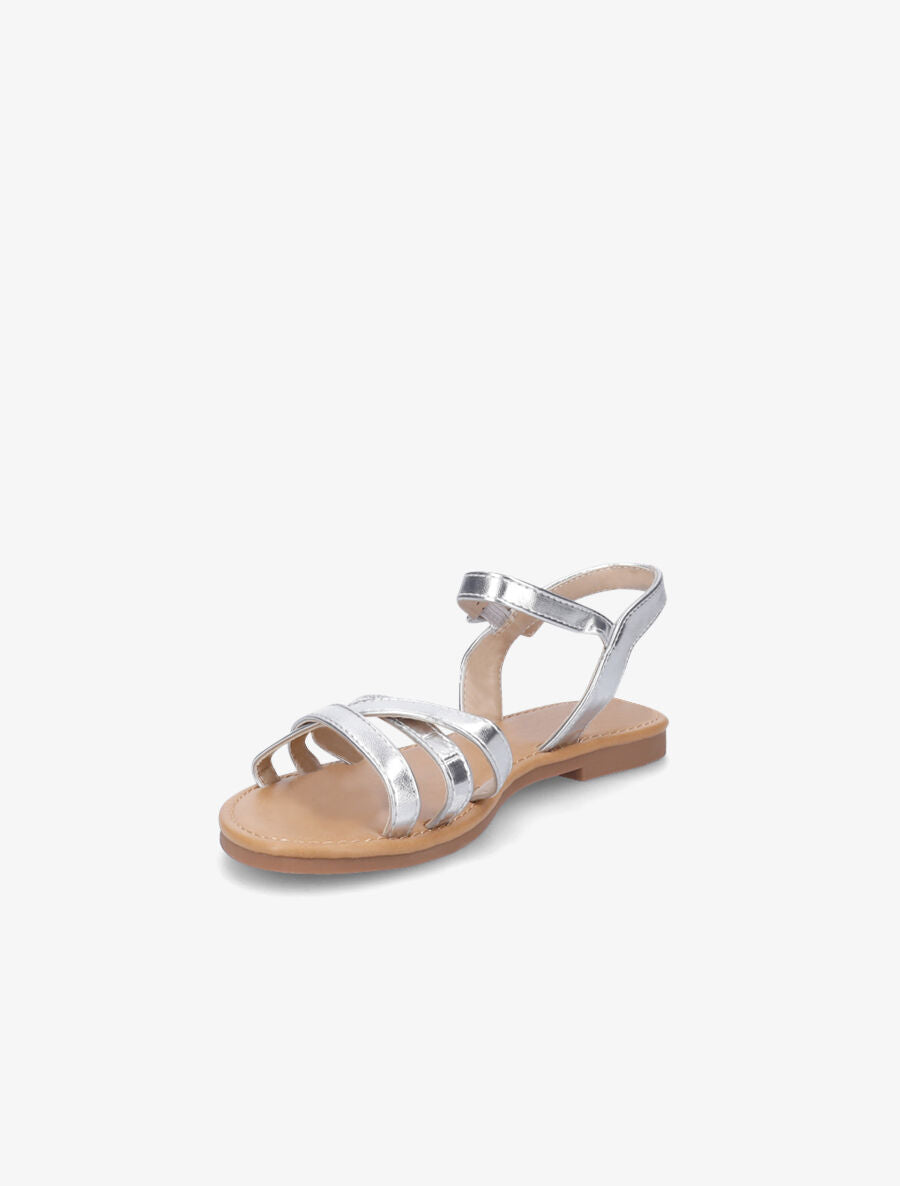 Nu-pieds en simili à bride effet croco - Argent - 3
