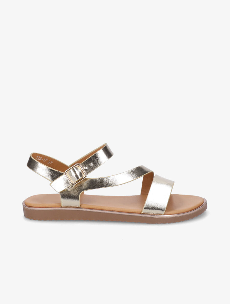 Nu-pieds à brides asymétriques - Or - 1
