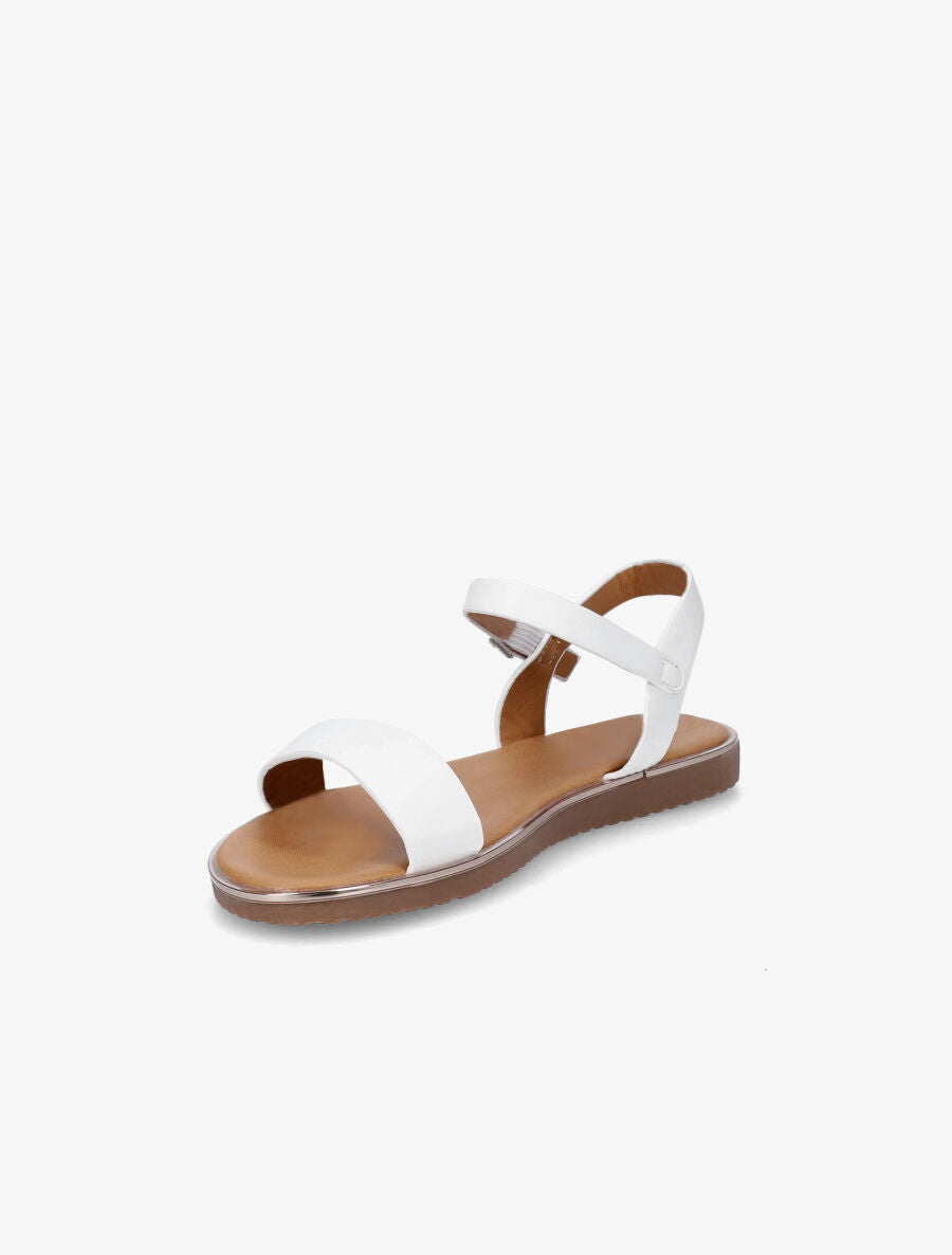 Nu-pieds basiques en simili - Blanc - 3