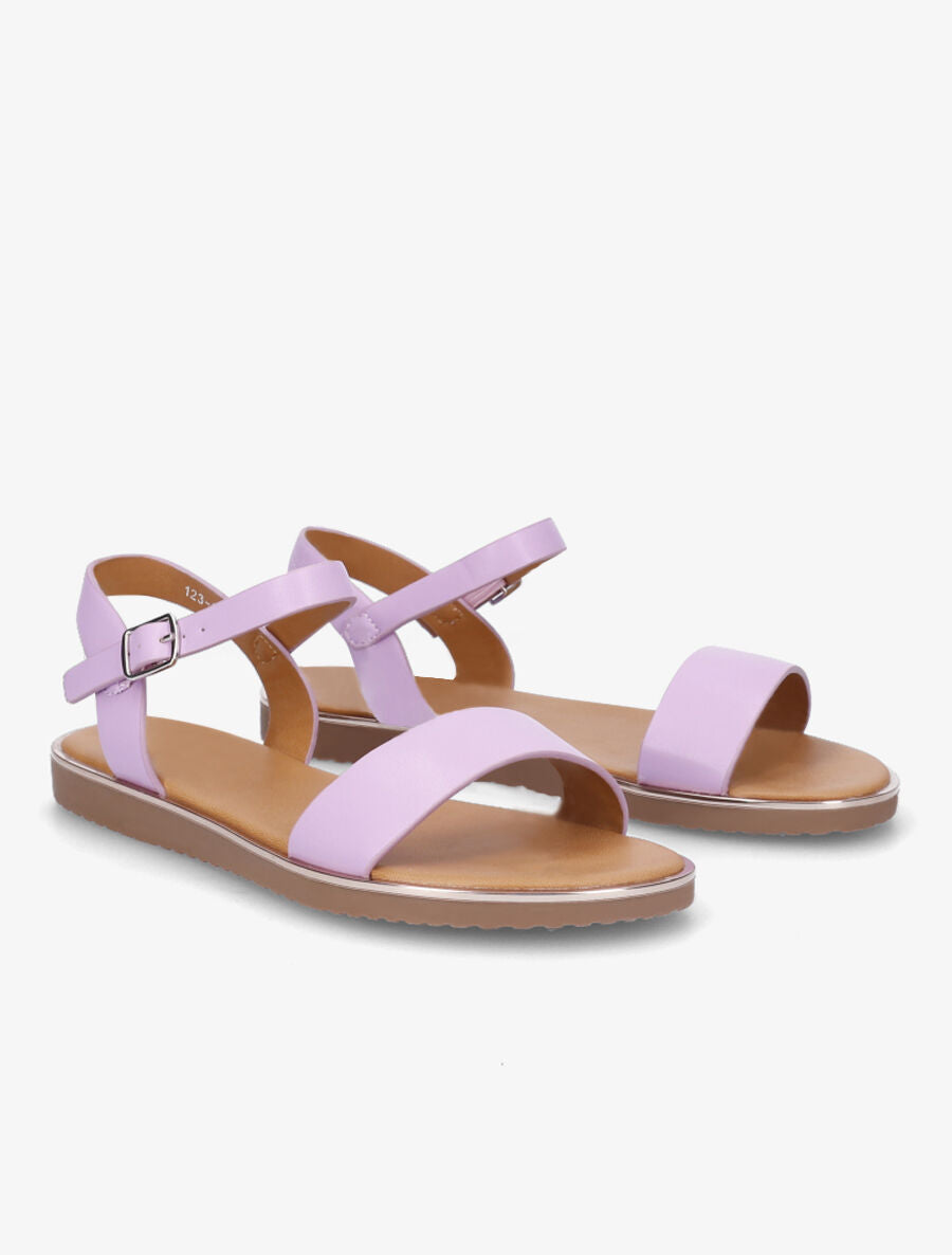 Nu-pieds basiques en simili - Lilas - 4
