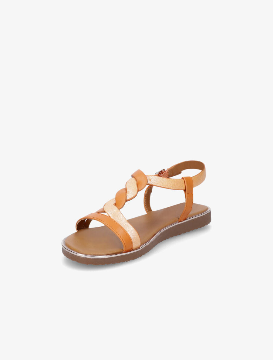 Nu-pieds en simili torsadé - Orange - 3