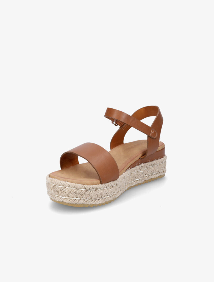 Sandales en simili à plateforme - Camel - 3
